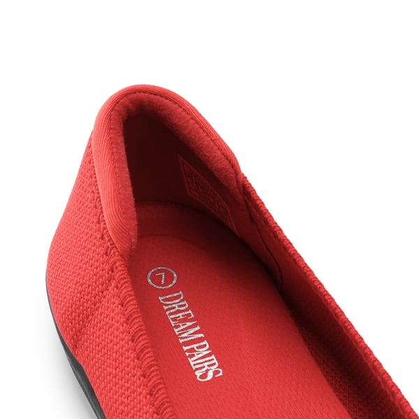 Round Toe Slip on Ballet Flats - RED - 3